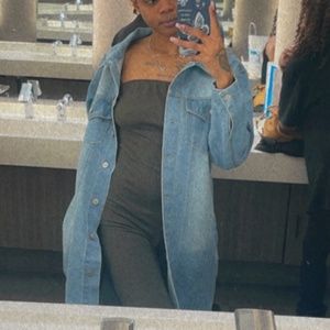 Long denim jacket